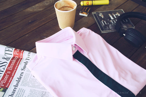 Men's Contrast Color Functional Dress Shirt